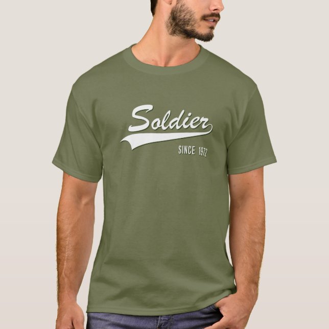 50Th Anniversary In Service Soldier Since 1972 Gif T-Shirt (Front)
