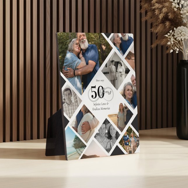50th Anniversary Infinity Love Photo Collage Gift Plaque (50th Anniversary Infinity Love Photo Collage Gift Plaque)
