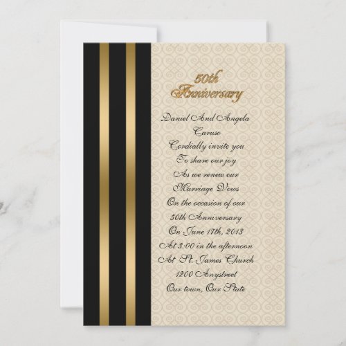 50th Anniversary vow renewal Invitation