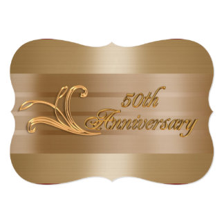 50th anniversary invitation elegant gold