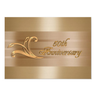50th anniversary invitation gold