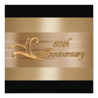 50th anniversary invitation gold black