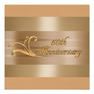 50th anniversary invitation gold red