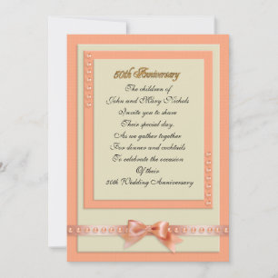 50th Anniversary invitation peach and cream colors