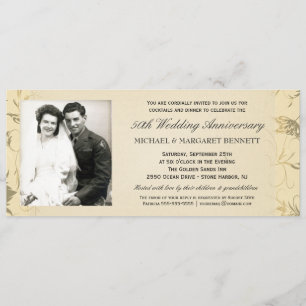 50th Anniversary Invitations - Victorian Floral