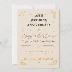 50th Anniversary Invite Elegant Gold Celebration