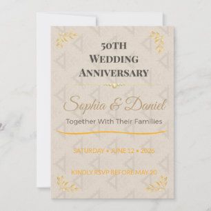 50th Anniversary Invite Elegant Gold Celebration