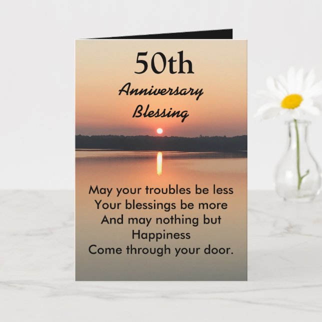 50th Anniversary Irish Blessing Love Shines Card (Small Plant)
