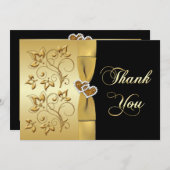 50th Anniversary Joined Hearts 2 Thank You Card (Front/Back)