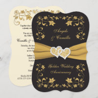 50th Anniversary Joined Hearts, Black Ivory Gold