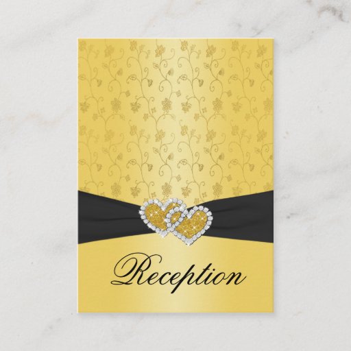 Customizable 50th Anniversary Joined Hearts II Reception Card Business Card Template