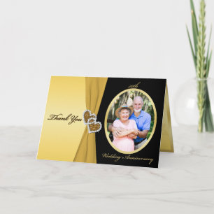 50th Anniversary Joined Hearts Thank You Card