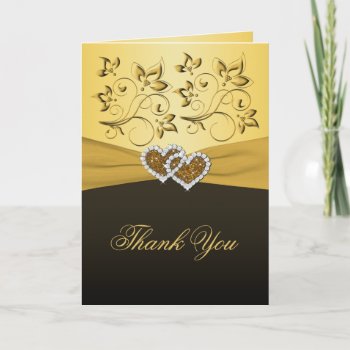 50th Anniversary Joined Hearts Thank You Card by NiteOwlStudio at Zazzle