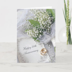 50th Anniversary Lily of the Valley Bouquet Card