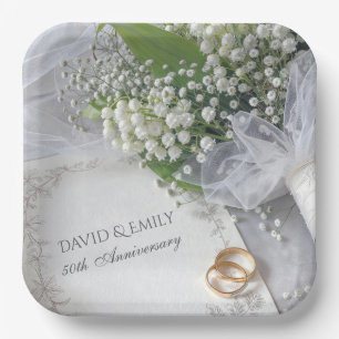 50th Anniversary Lily of the Valley Bouquet  Paper Plates