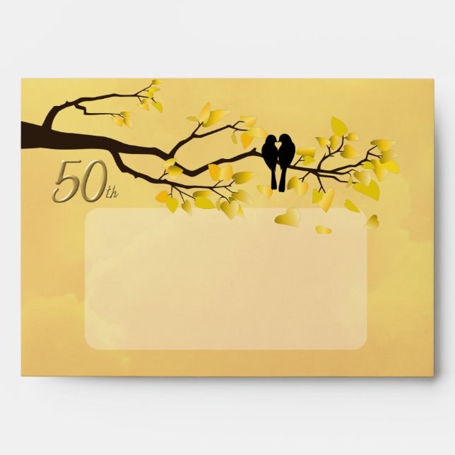 50th Anniversary Love Birds Envelope (Front)