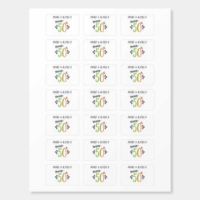 "50TH ANNIVERSARY" MATCHBOX STICKERS CUSTOMIZED MATCHBOXES (Sticker Sheet)