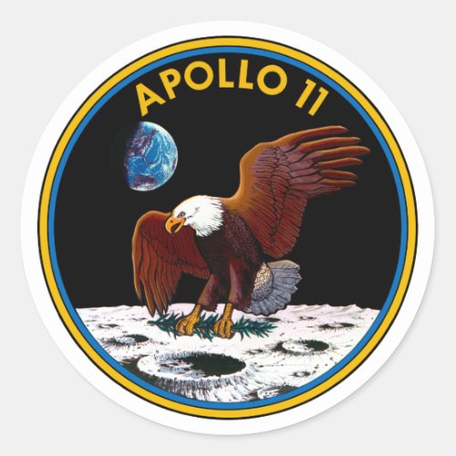 50th Anniversary Moon Landing Apollo 11 insignia Classic Round Sticker
