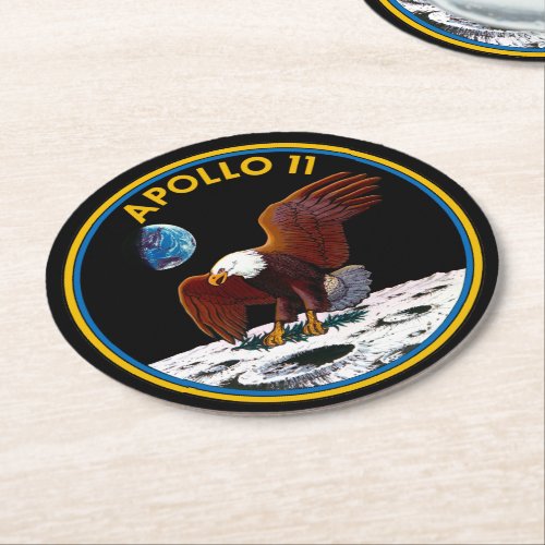 50th Anniversary Moon Landing Apollo 11 insignia Round Paper Coaster