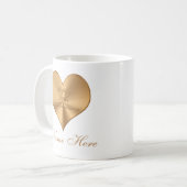 50th Anniversary Mugs Golden Hearts with YOUR TEXT (Front Left)