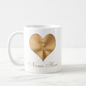 50th Anniversary Mugs Golden Hearts with YOUR TEXT (Left)
