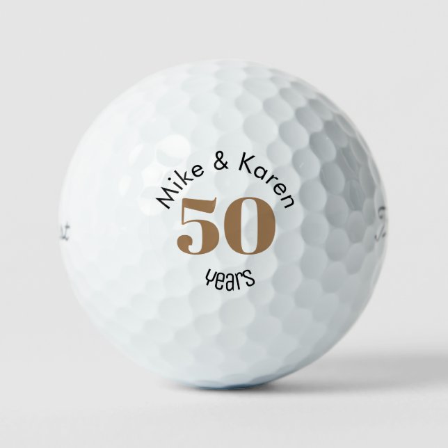 50th Anniversary Names Titleist Pro V1  Golf Balls (Front)