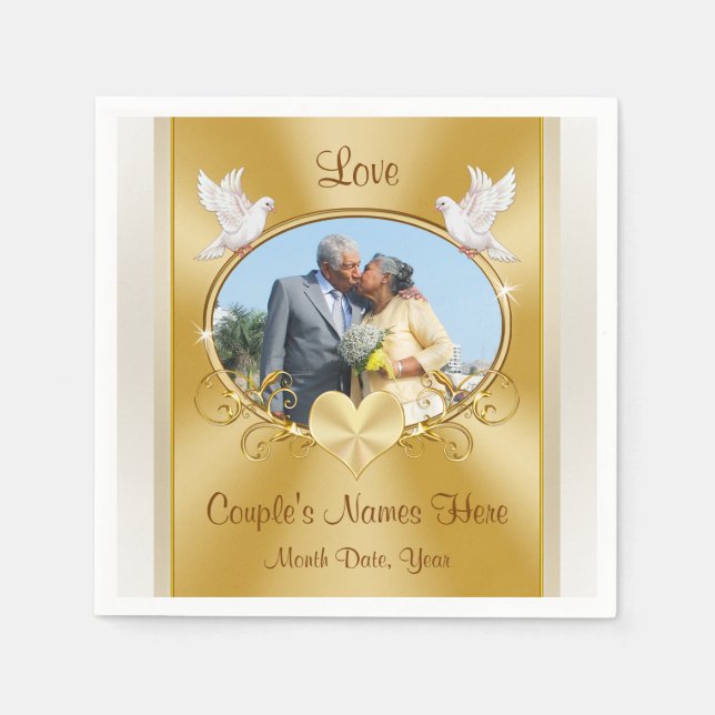 50th Anniversary Napkins Bulk or Buy One Set (Front)