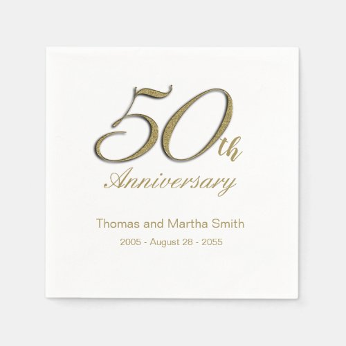 50th Anniversary Napkins Personalized