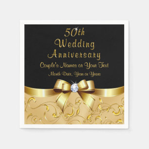 50th Anniversary Napkins, Personalized in 3 Sizes Napkins