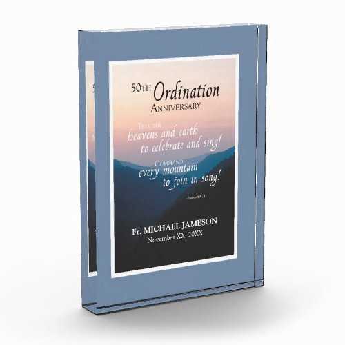 50th Anniversary of Ordination Congratulations Award