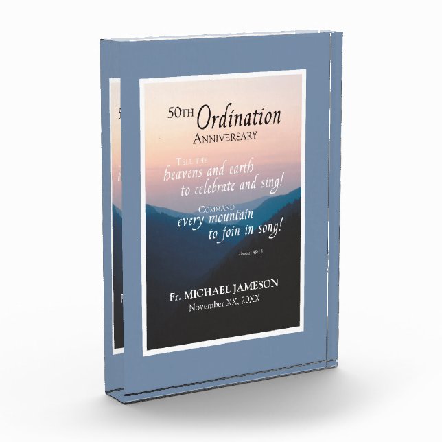 50th Anniversary of Ordination Congratulations Award (Left)