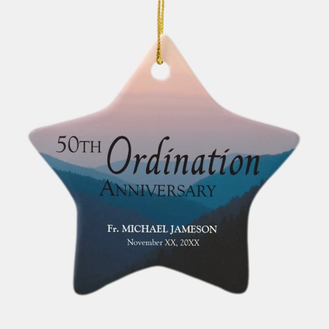 50th Anniversary of Ordination Congratulations Ceramic Ornament (Front)