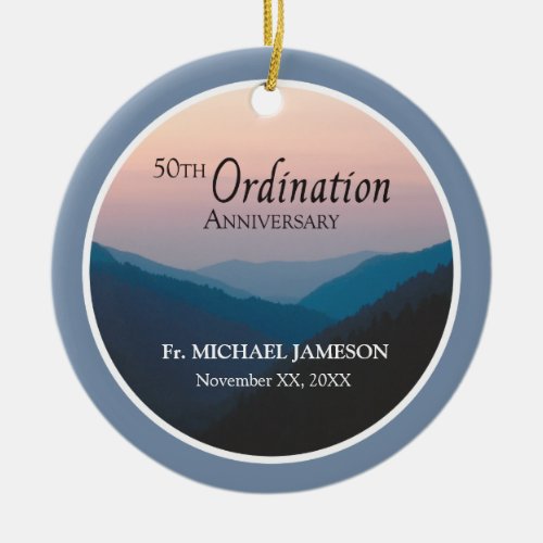 50th Anniversary of Ordination Congratulations Ceramic Ornament