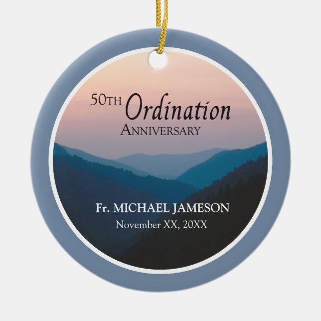 50th Anniversary of Ordination Congratulations Ceramic Ornament (Front)