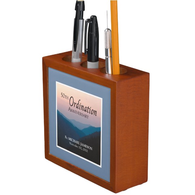 50th Anniversary of Ordination Congratulations Desk Organizer (In Situ)