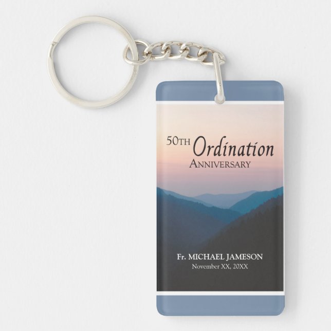 50th Anniversary of Ordination Congratulations Keychain (Front)