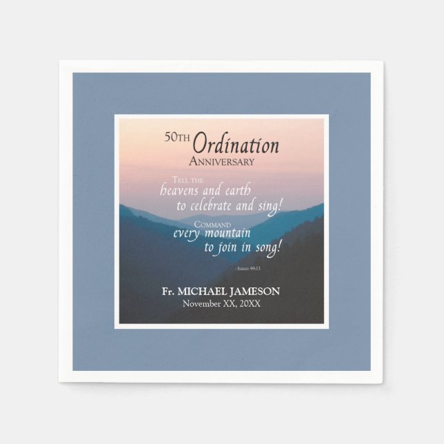 50th Anniversary of Ordination Congratulations Napkins (Front)
