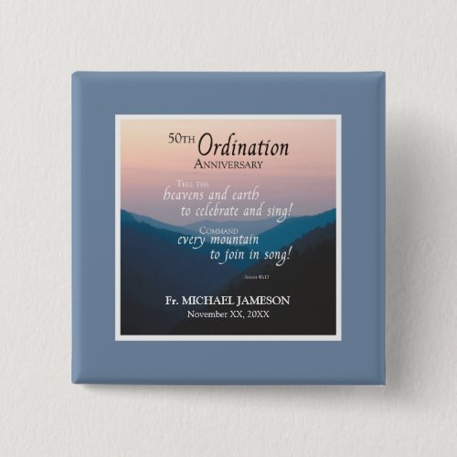 50th Anniversary of Ordination Congratulations Pinback Button