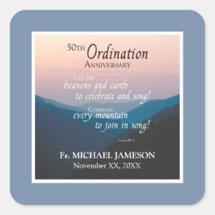 50th Anniversary of Ordination Congratulations Square Sticker