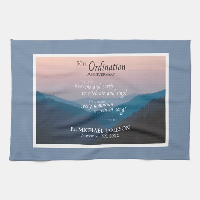 50th Anniversary of Ordination Congratulations Towel (Horizontal)