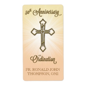 50th Anniversary of Ordination, Gold Cross on Star Label