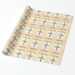 50th Anniversary of Ordination, Gold Cross on Star Wrapping Paper