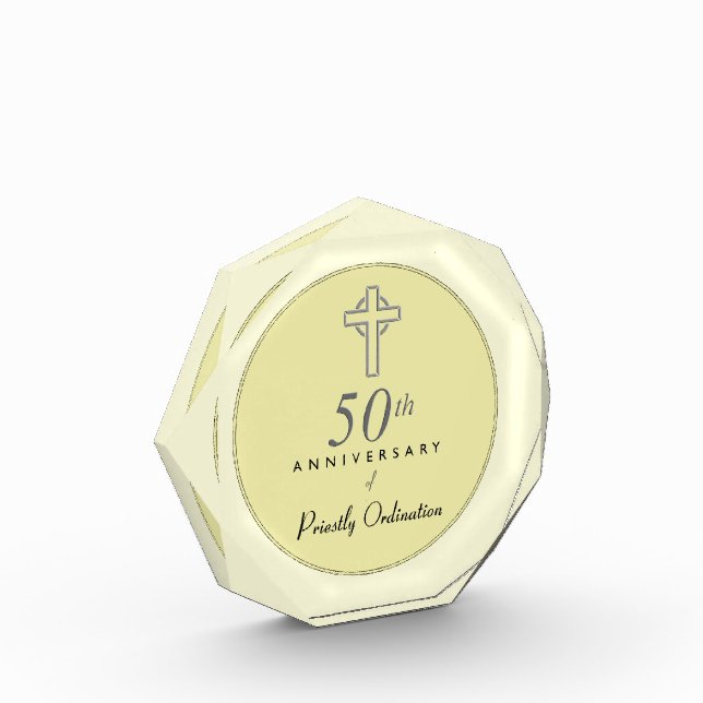 50th Anniversary of Priest with Embossed Cross Award (Left)