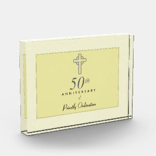 50th Anniversary of Priest with Embossed Cross Award