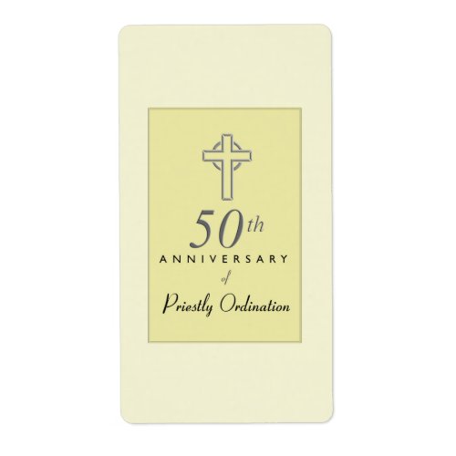 50th Anniversary of Priest with Embossed Cross Label