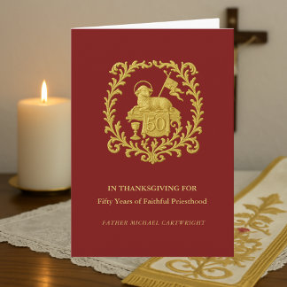 50th Anniversary of Priestly Ordination Agnus Dei Card