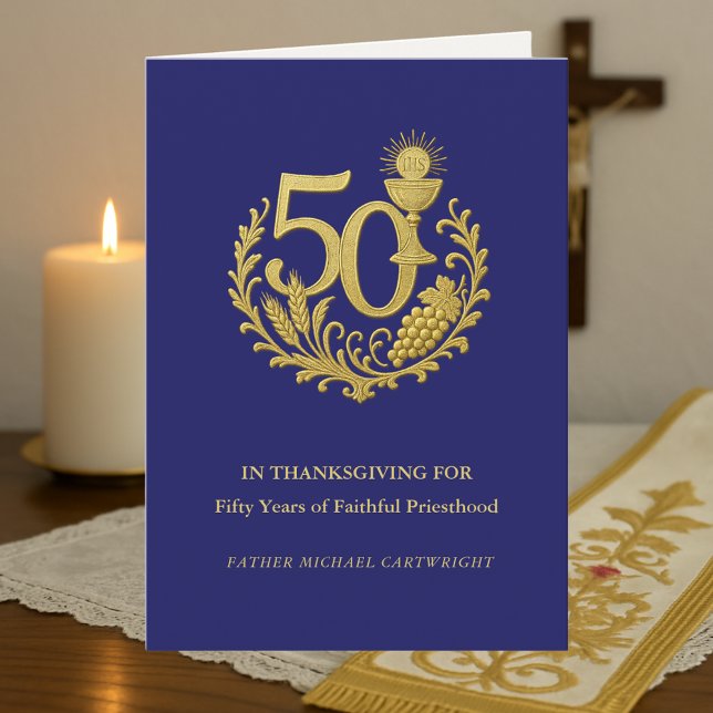 50th Anniversary of Priestly Ordination Gold Card (Creator Uploaded)