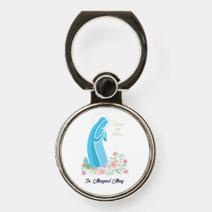 50th Anniversary of Religious Life Nun Pink Flower Phone Ring Stand