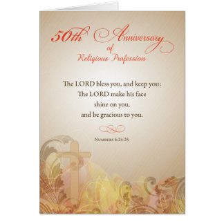 50th Anniversary of Religious Profession, Nun Gold Card