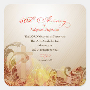 50th Anniversary of Religious Profession, Nun Square Sticker